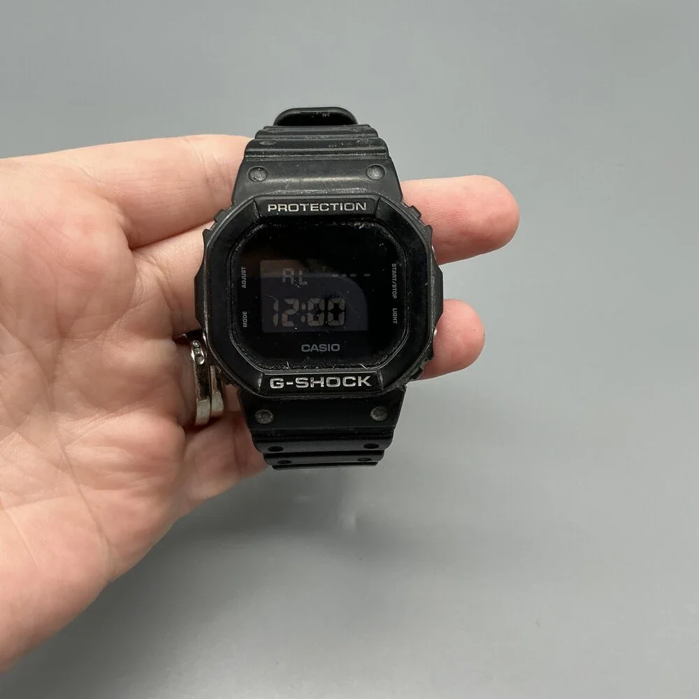 Casio G-Shock DW-5600BB Mens Watch 38mm Black Digital Resin Alarm Timer